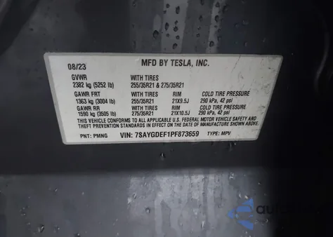 2023 Tesla Model Y Performance Dual Motor All-Wheel Drive z USA, uszkodzony, nr VIN 7SAYGDEF1PF873659